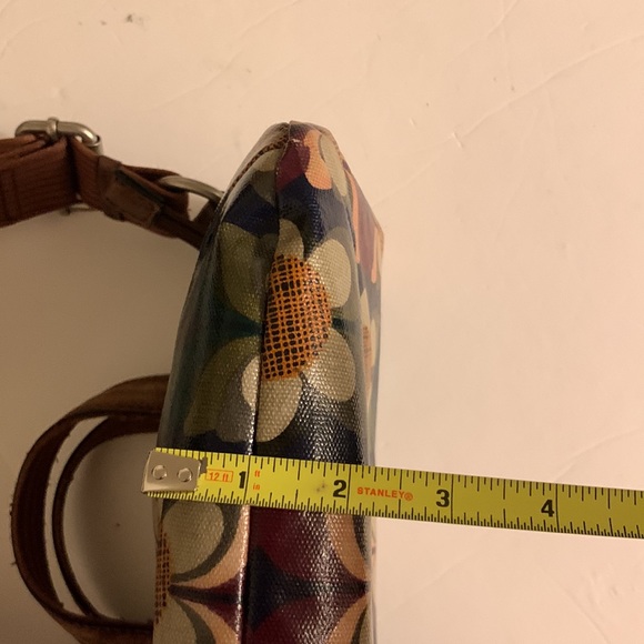 FOSSIL Key-Per Floral Multicolor Coated Canvas & Leather Tote Crossbody - Picture 11 of 13